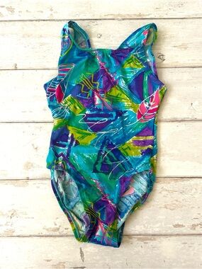Illusions 6/6x Girls Dance Gymnastics Leotard Blue Green Color Size 6 6x Kids